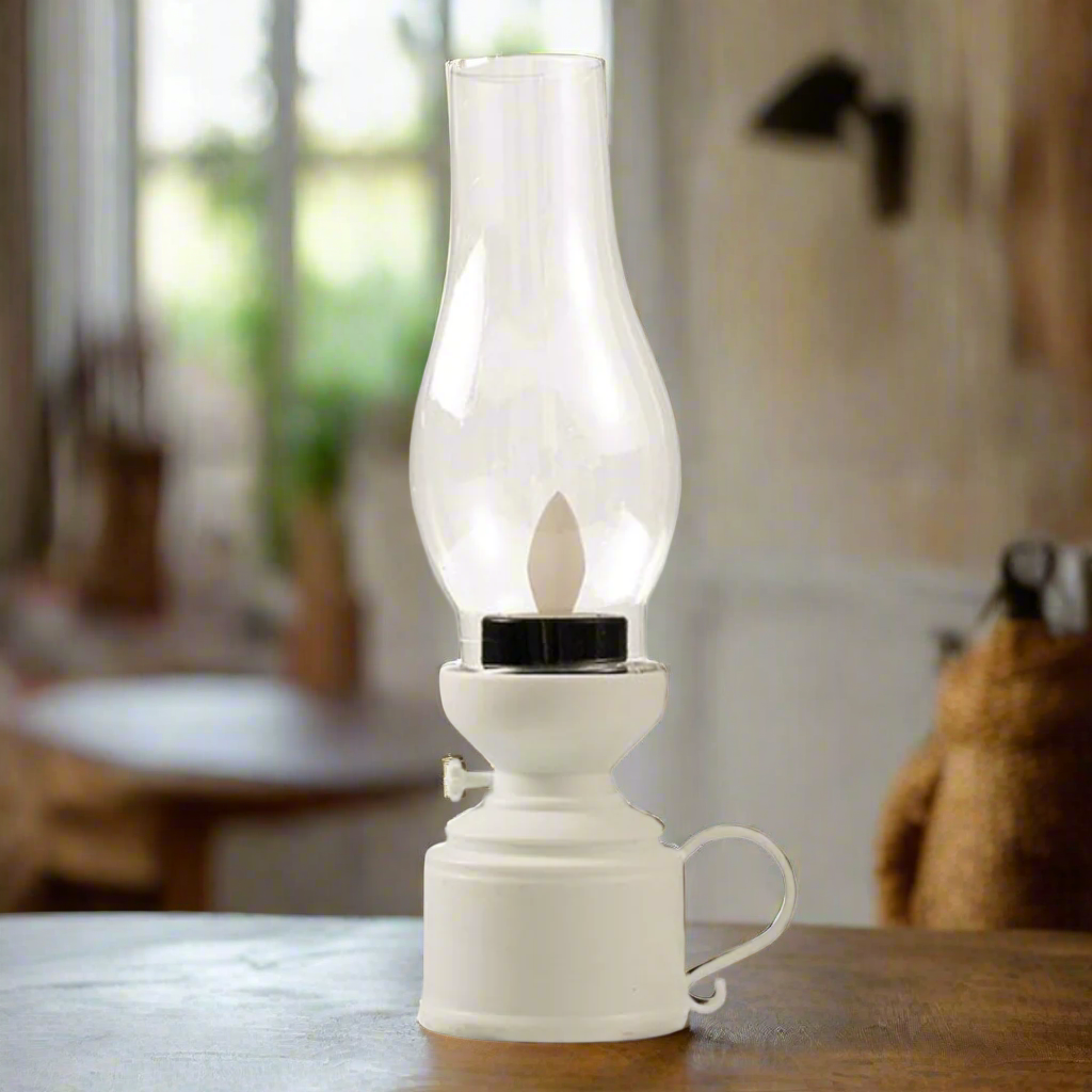 Vintage Lantern Style LED Table Lamp – Battery Operated with Flickering Effect for Cozy Ambiance 9