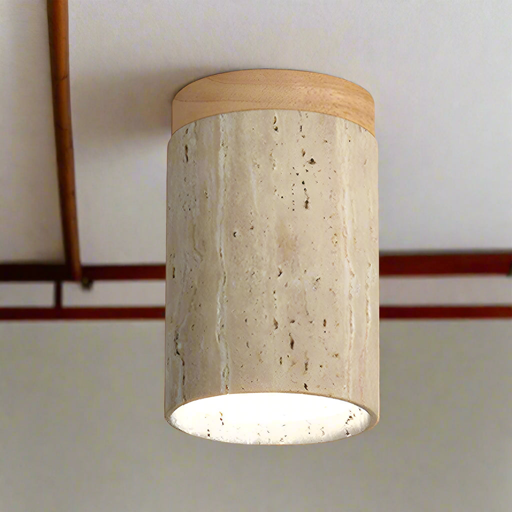 Wood Cylinder Flush Mount Ceiling Light Fixture – Modern Design for Living Room, Bedroom, Hallway 2