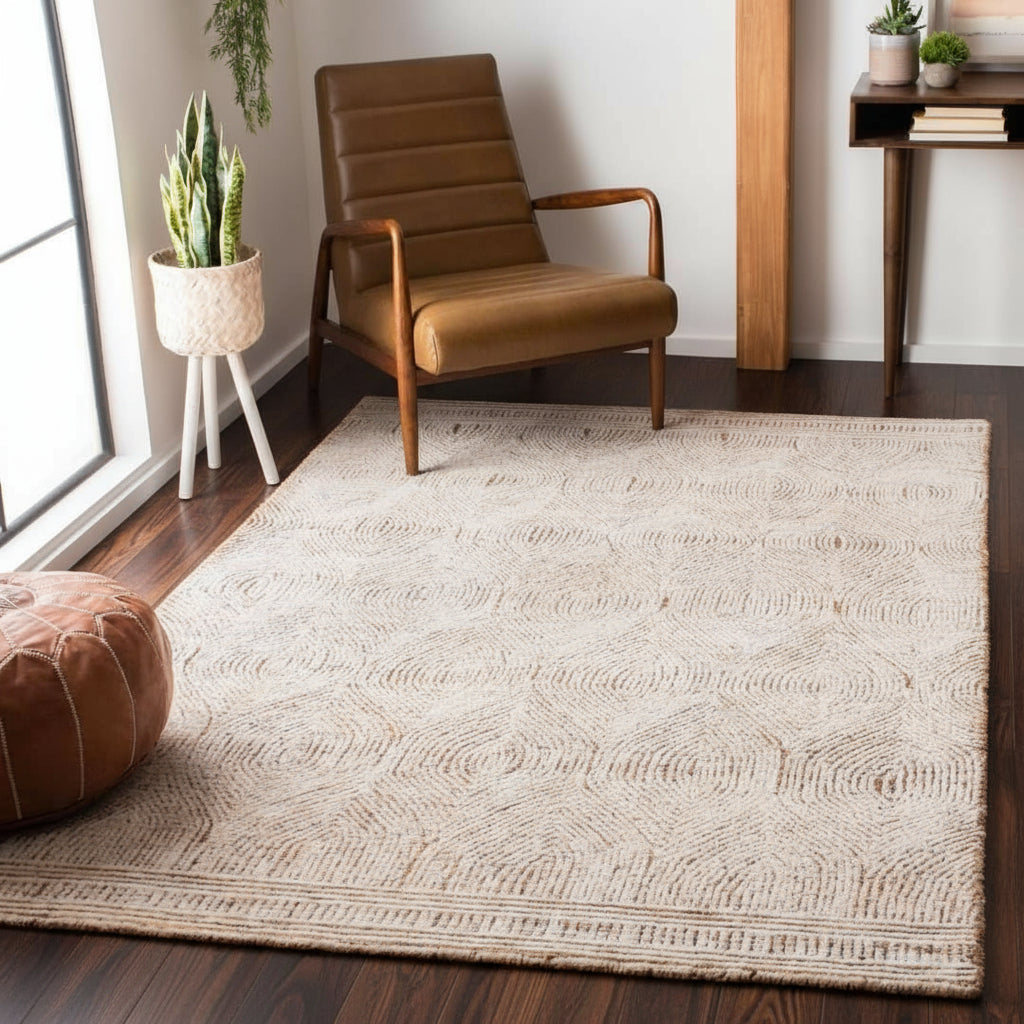 Modern Abstract Design Wool Tufted Rectangle Rug